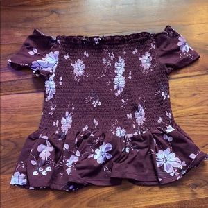 off the shoulder ribbed tube top